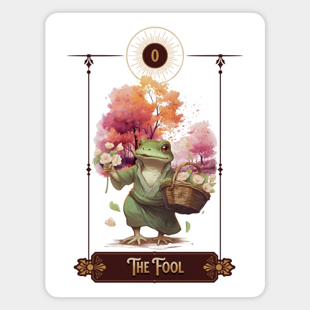 "The Fool" Frog Tarot Card Magnet by TheCloakedOak